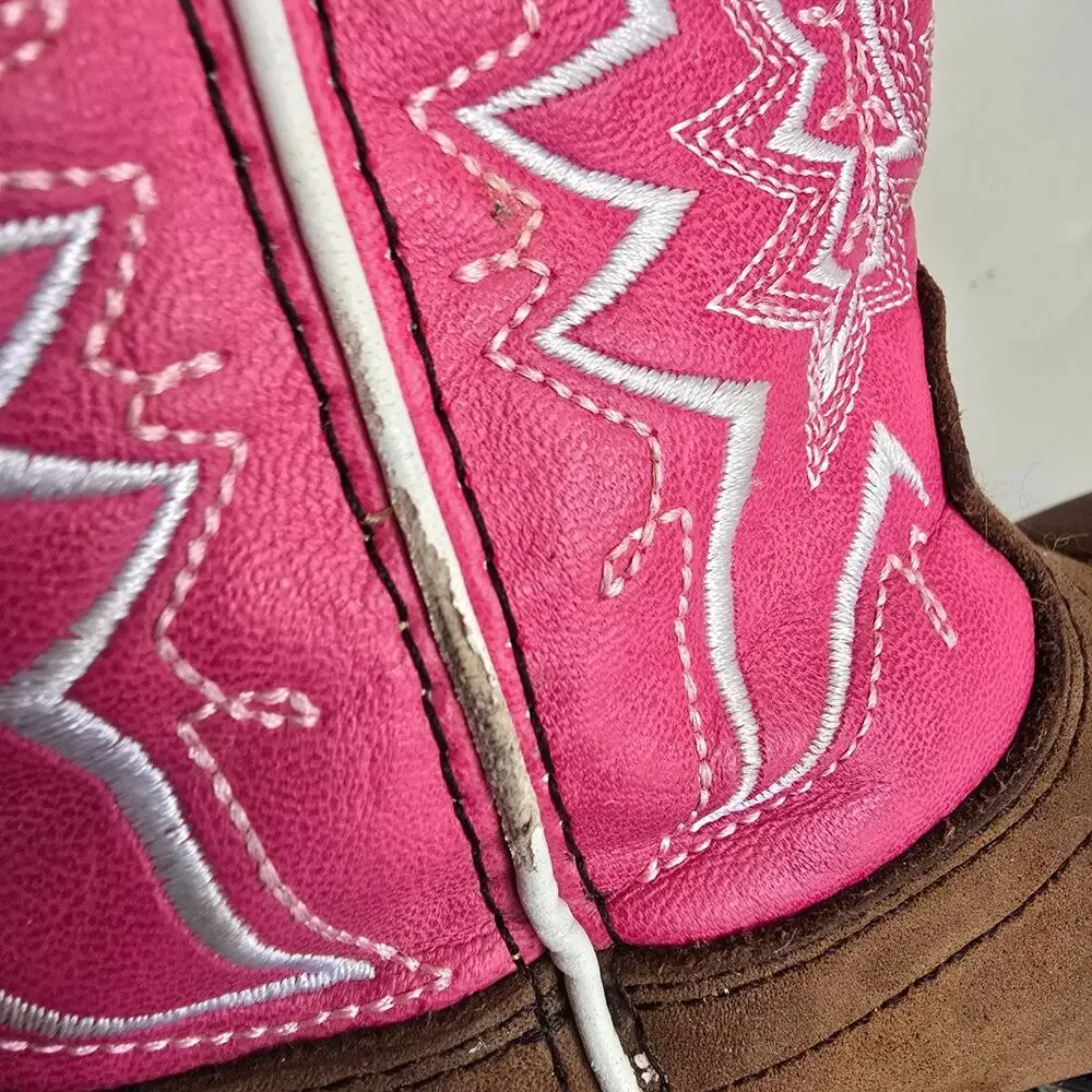 DURANGO LIL' REBEL PRO Pink Tan Sq Toe DWBT093 Child Size 9M